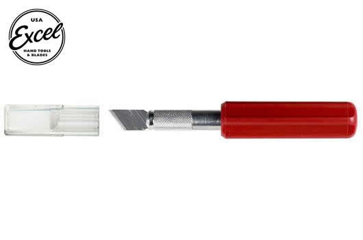 Excel Tools - EXL16005 - Werkzeug - Messer - K5 - Heavy Duty - Roter Kunststoffgriff - mit Schutzkappe