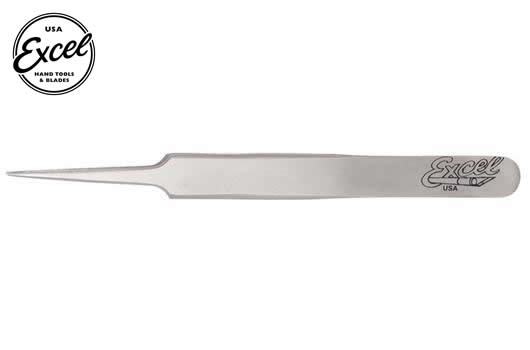 Excel Tools - EXL30418 - Tool - Tweezers - Fine Point - Straight Point - Polished - 12cm