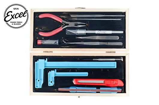 Excel Tools - EXL44287 - Tool - Deluxe Airplane Tool Set - Wooden Box