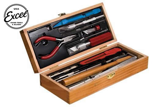 Excel Tools - EXL44289 - Werkzeug - Deluxe Eisenbahn Werkzeugsatz - Holzbox
