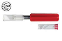 Werkzeug - Messer - K5 - Heavy Duty - Roter Kunststoffgriff - mit Schutzkappe und 5 verschiedenen Klingen