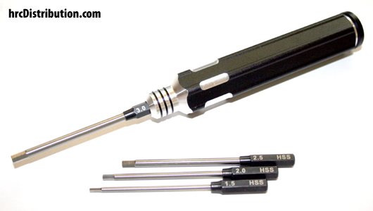 Tool - Hex Wrench - Aluminium - Interchangeable - 1.5mm / 2mm / 2.5mm / 3mm