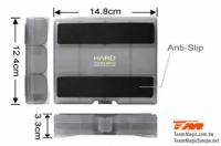 Plastic Box - HARD - Standing tool Box for car - Adjustable Compartments - 14.8 x 12.4 x 3.3cm
