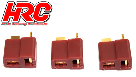 HRC Racing - HRC9032A - Connector - Ultra T Plug - Female (3 pcs) - Gold