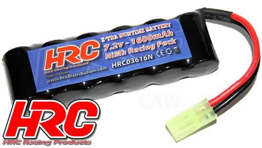 HRC Racing - HRC03616N - Battery - 6 cells - RC Car Micro - NiMH - 7.2V 1600mAh - Mini Tamiya plug side by side 100x30x17mm