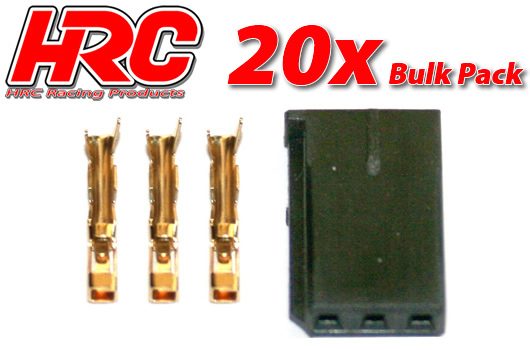HRC Racing - HRC9201B - Connector - Gold - Servo - FUT  plug - Male - BULK 20 pcs