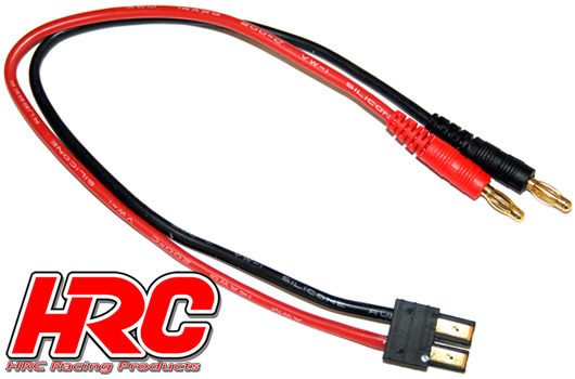 HRC Racing - HRC9115 - Charger Lead  - 4mm Bullet to TRX Battery Plug - 300 mm Gold