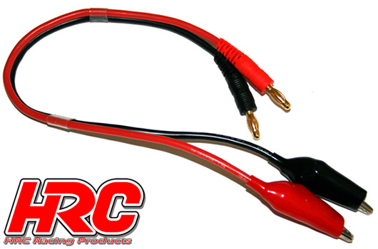 HRC Racing - HRC9119 - Charger Lead - 4mm Bullet to Crocodile - 300mm - Gold