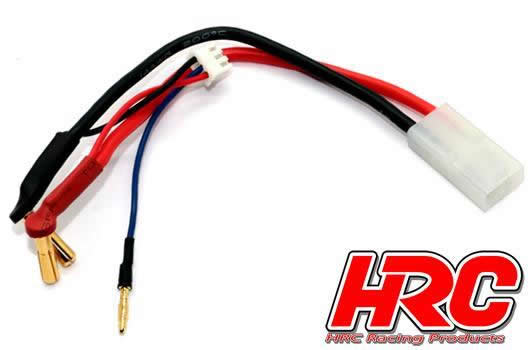 HRC Racing - HRC9151 - Charge & Drive Lead - 4mm Plug to Tamiya & Balancer Battery Plug - Gold