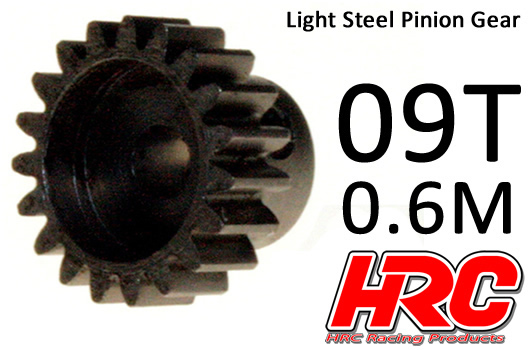 HRC Racing - HRC70609 - Pinion Gear - 0.6M - Steel - Light - 09T