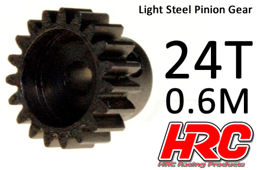 HRC Racing - HRC70624 - Pinion Gear - 0.6M - Steel - Light - 24T