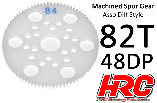 HRC Racing - HRC74882A - Spur Gear - 48DP - Low Friction Machined Delrin - Diff Style -  82T
