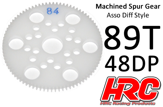 HRC Racing - HRC74889A - Spur Gear - 48DP - Low Friction Machined Delrin - Diff Style -  89T