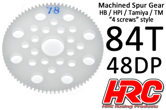 HRC Racing - HRC74884P - Corona - 48DP - Low Friction Machined Delrin - HPI/HB/Tamiya Style -  84T