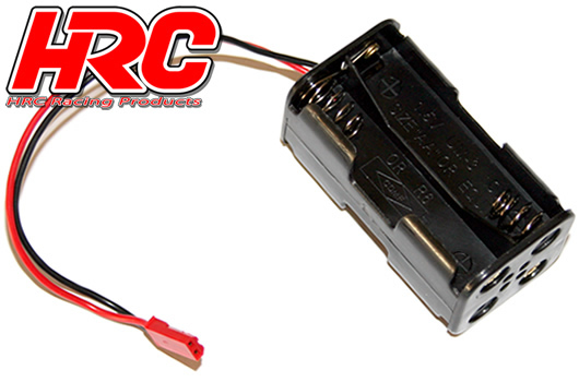 HRC Racing - HRC9271A - Boitier de piles - AA - 4 éléments - Carré - avec connecteur BEC