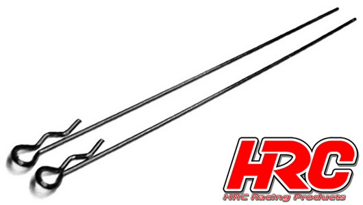 HRC Racing - HRC2070BK - Clips Carrozzeria - 1/10 - Lungo - piccola testa - Nero (10 pzi)