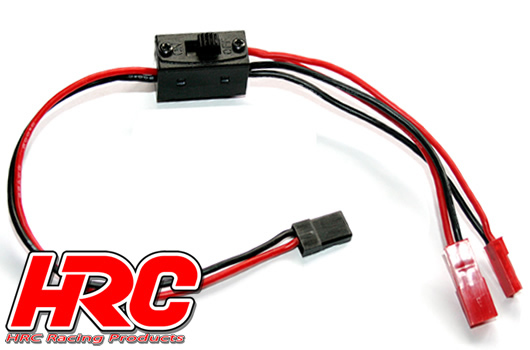 HRC Racing - HRC9253 - Switch - On/Off - BEC/JR Plug - with Charging Cable -22AWG
