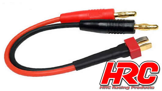HRC Racing - HRC9114 - Charger Lead - 4mm Bullet to Ultra T Battery Plug - 300mm - Gold