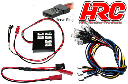 HRC Racing - HRC8704 - Kit luci - 1/10 TC/Drift - LED - Spina JR - Kit lampeggiante per drift - con selezione modalità