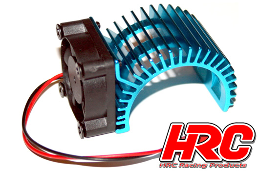 HRC Racing - HRC5834BL - Motor Heat Sink - SIDE with Brushless Fan - 5~9 VDC - 540 motors - Blue
