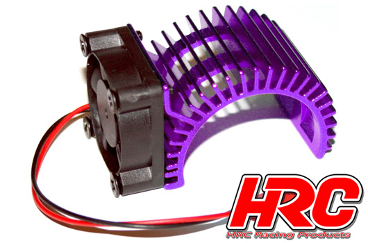 HRC Racing - HRC5834PU - Motor Heat Sink - SIDE with Brushless Fan - 5~9 VDC - 540 motors - Purple