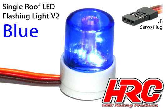 Light Kit - 1/10 TC/Drift - LED - JR Plug - Single Roof Flashing Light V2 - Blue