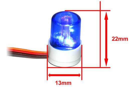 Lichtset - 1/10 TC/Drift - LED - JR Stecker - Einzeln Dach Blinklicht V2 - Blau