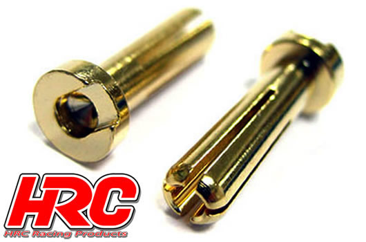 HRC Racing - HRC9004L - Connector - 4.0mm - Male Low Profile (2 pcs) - Gold