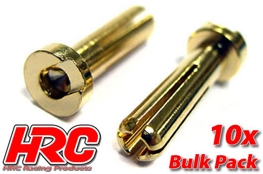 HRC Racing - HRC9004LB - Connector - 4.0mm - Male Low Profile (10 pcs) - Gold