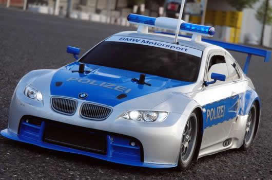 Lichtset - 1/10 TC/Drift - LED - JR Stecker - Polizei Dachleuchten V1 - 6 Blinkenmodus (Blau / Blau)