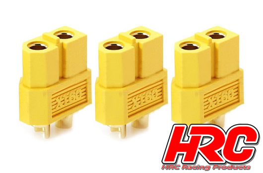 HRC Racing - HRC9095A - Connector - XT60 - Female (3 pcs) - Gold