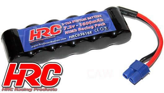 HRC Racing - HRC03616E - Accu - 6 Eléments - RC Car Micro - NiMH - 7.2V 1600mAh - prise EC3 side by side 100x30x17mm