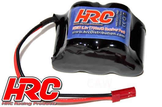 HRC Racing - HRC05517HB - Battery - 5 cells - Receiver pack - NiMH - 6V 1700mAh - hump - BEC Plug 50x30x30mm
