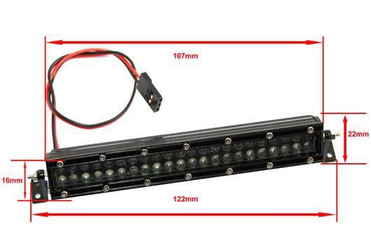 Light Kit - 1/10 or Monster Truck - LED - JR Plug - Multi-LED Roof Bar Light Block - 44 LEDs White