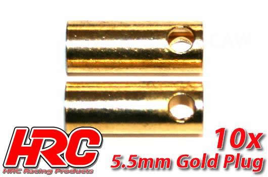 HRC Racing - HRC90055F - Connector - 5.5mm - Female (10 pcs) - Gold