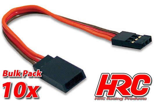 HRC Racing - HRC9240B - Servo Extension Cable - Male/Female - JR  -  10cm Long - BULK 10 pcs-22AWG