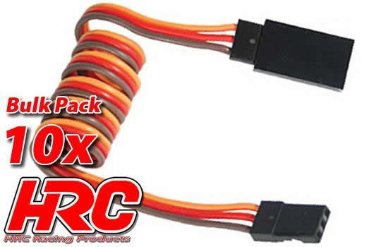 HRC Racing - HRC9244B - Servo Extension Cable - Male/Female - JR  -  50cm Long - BULK 10 pcs-22AWG
