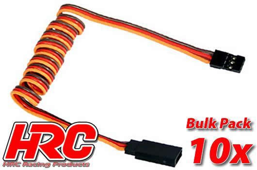 HRC Racing - HRC9246B - Prolongateur de servo - Mâle/Femelle - JR type -  80cm Long - BULK 10 pces-22AWG
