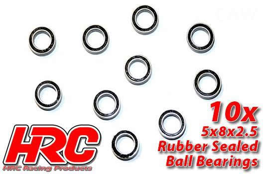 HRC Racing - HRC1212RS - Ball Bearings - metric -  5x 8x2.5mm Rubber sealed (10 pcs)