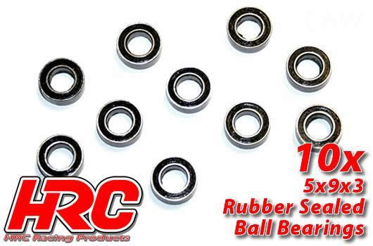 HRC Racing - HRC1220RS - Ball Bearings - metric -  5x 9x3mm Rubber sealed (10 pcs)