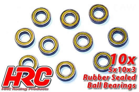 HRC Racing - HRC1224RS - Ball Bearings - metric -  5x10x3mm Rubber sealed (10 pcs)