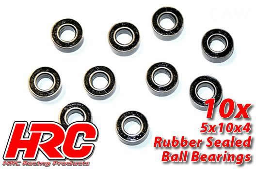 HRC Racing - HRC1228RS - Ball Bearings - metric -  5x10x4mm Rubber sealed (10 pcs)