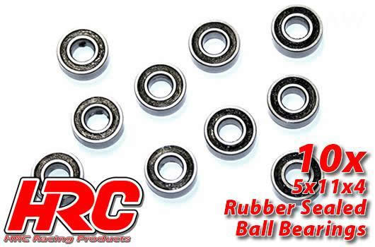 HRC Racing - HRC1240RS - Ball Bearings - metric -  5x11x4mm Rubber sealed (10 pcs)