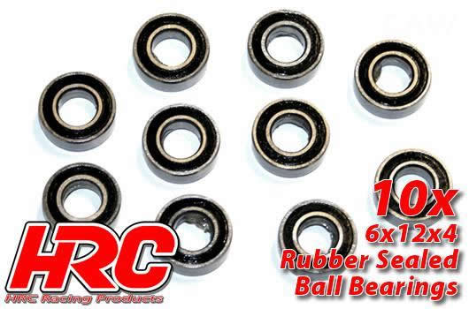 HRC Racing - HRC1244RS - Ball Bearings - metric -  6x12x4mm Rubber sealed (10 pcs)
