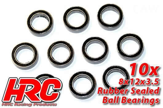 HRC Racing - HRC1248RS - Ball Bearings - metric -  8x12x3.5mm Rubber sealed (10 pcs)