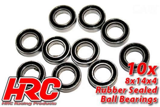 HRC Racing - HRC1256RS - Ball Bearings - metric -  8x14x4mm Rubber sealed (10 pcs)