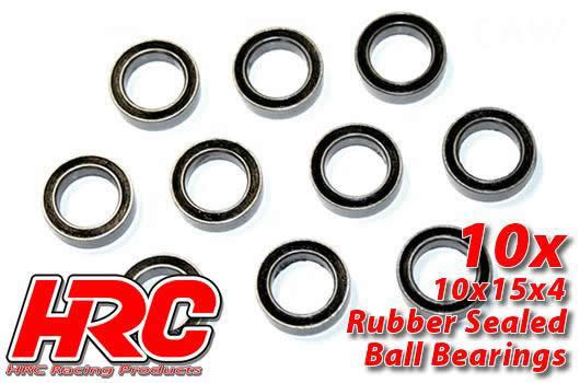 HRC Racing - HRC1264RS - Ball Bearings - metric - 10x15x4mm Rubber sealed (10 pcs)
