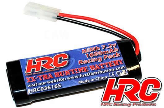 HRC Racing - HRC03616S - Battery - 6 cells - RC Car Micro - NiMH - 7.2V 1600mAh stick - Tamiya plug 93x35x19mm