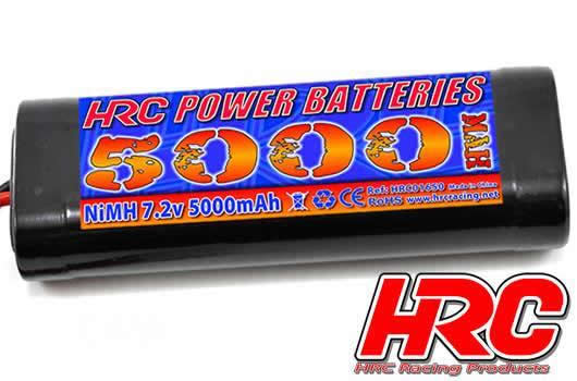 HRC Racing - HRC01650S - Accu - 6 Eléments - NiMH - 7.2V 5000mAh - Stick - Tamiya - 130x45x25mm
