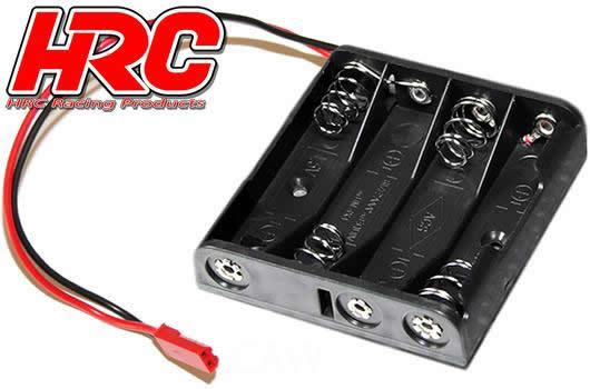 HRC Racing - HRC9271B - Boitier de piles - AA - 4 éléments - Plat - avec connecteur BEC